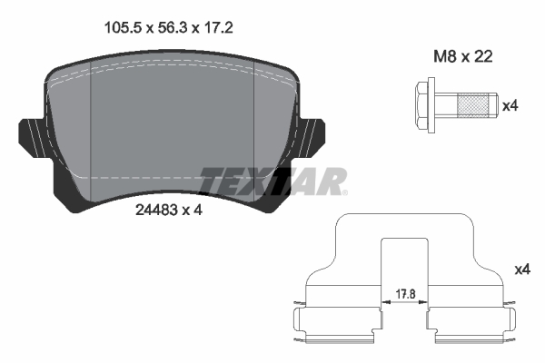 Brake Pad Set, disc brake - 2448301 TEXTAR