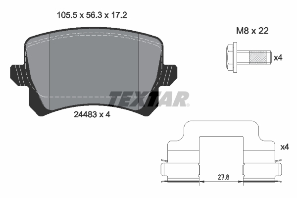 Brake Pad Set, disc brake - 2448302 TEXTAR