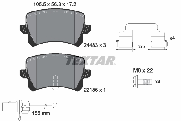Brake Pad Set, disc brake - 2448307 TEXTAR