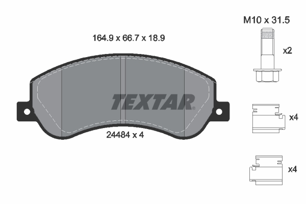 Kit pastiglie freno, Freno a disco - 2448404 TEXTAR