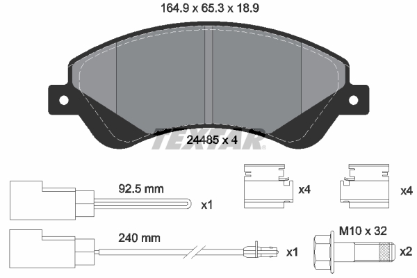 Kit pastiglie freno, Freno a disco - 2448501 TEXTAR