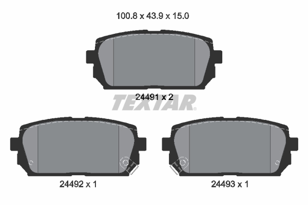 Brake Pad Set, disc brake - 2449101 TEXTAR