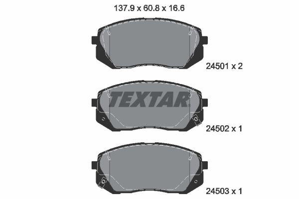 Brake Pad Set, disc brake - 2450101 TEXTAR