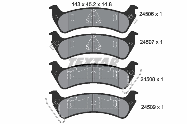 Brake Pad Set, disc brake - 2450601 TEXTAR