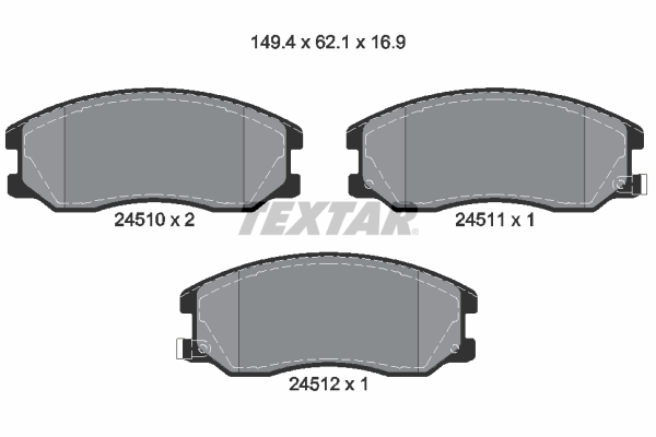 Brake Pad Set, disc brake - 2451001 TEXTAR