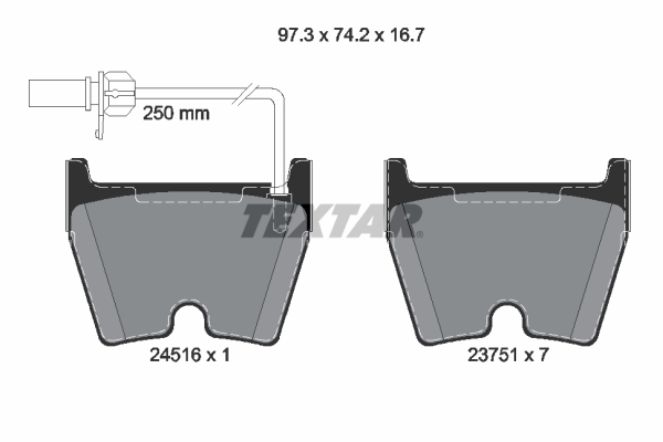 Brake Pad Set, disc brake - 2451601 TEXTAR