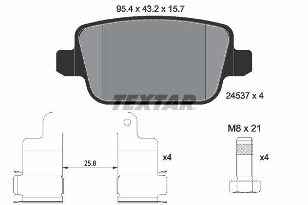 Brake Pad Set, disc brake - 2453701 TEXTAR