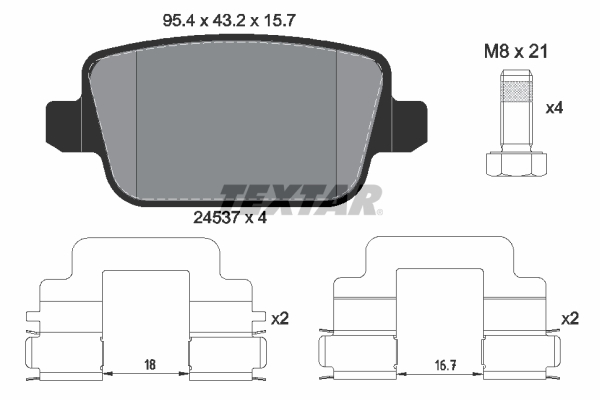 Brake Pad Set, disc brake - 2453703 TEXTAR