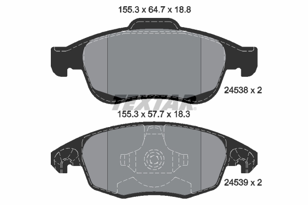 Brake Pad Set, disc brake - 2453801 TEXTAR