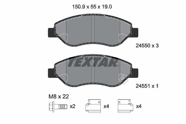 Brake Pad Set, disc brake - 2455001 TEXTAR