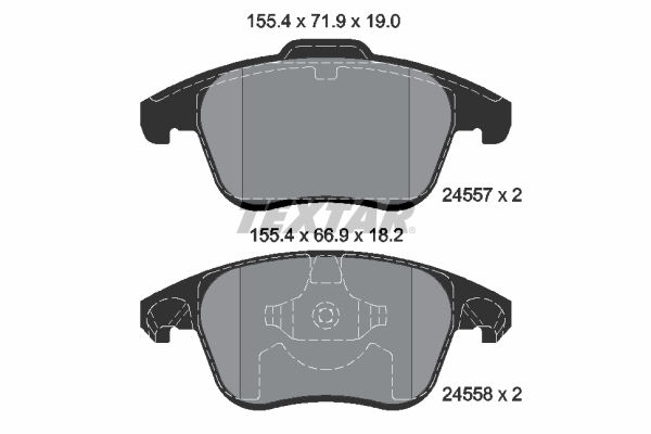 Brake Pad Set, disc brake - 2455701 TEXTAR