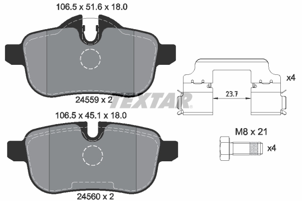 Brake Pad Set, disc brake - 2455901 TEXTAR