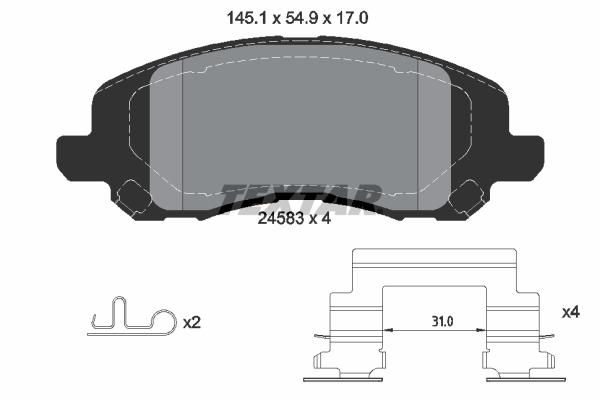 Brake Pad Set, disc brake - 2458301 TEXTAR