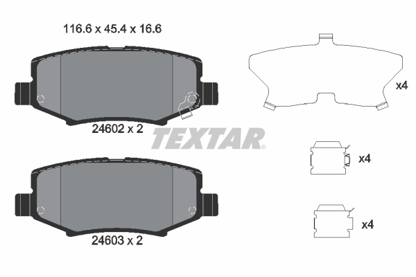 Kit pastiglie freno, Freno a disco - 2460201 TEXTAR