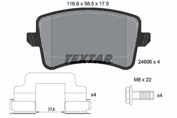 Brake Pad Set, disc brake - 2460601 TEXTAR