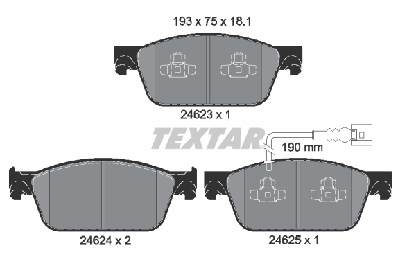 Kit pastiglie freno, Freno a disco - 2462301 TEXTAR