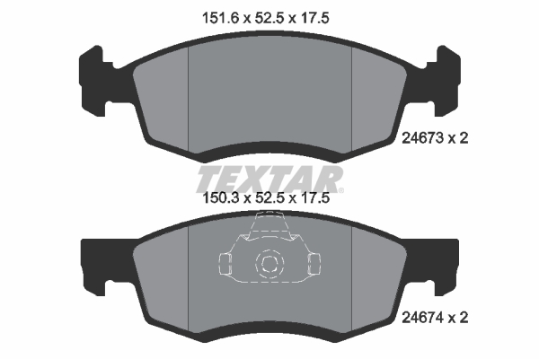 Brake Pad Set, disc brake - 2467301 TEXTAR