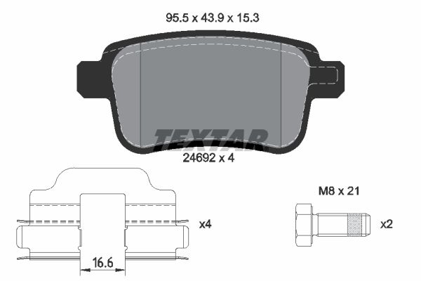 Brake Pad Set, disc brake - 2469201 TEXTAR