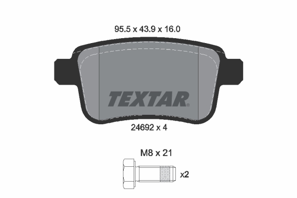 Kit pastiglie freno, Freno a disco - 2469204 TEXTAR