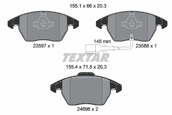 Brake Pad Set, disc brake - 2469602 TEXTAR