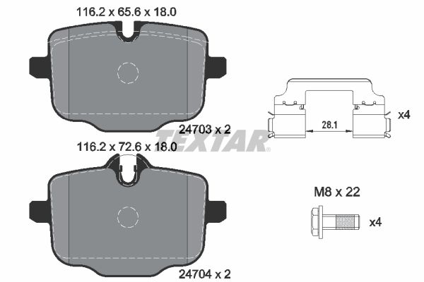 Brake Pad Set, disc brake - 2470301 TEXTAR
