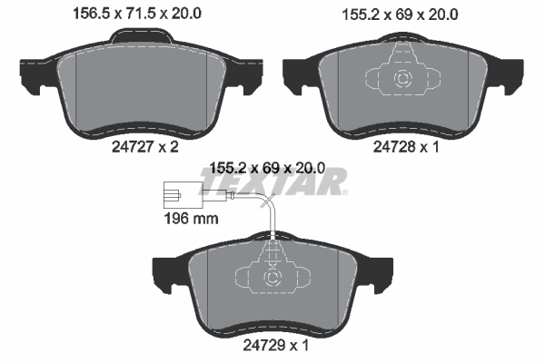 Brake Pad Set, disc brake - 2472701 TEXTAR