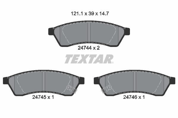 Brake Pad Set, disc brake - 2474401 TEXTAR