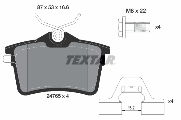 Brake Pad Set, disc brake - 2476501 TEXTAR