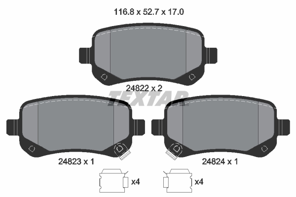 Brake Pad Set, disc brake - 2482201 TEXTAR