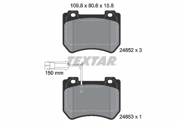 Brake Pad Set, disc brake - 2485201 TEXTAR