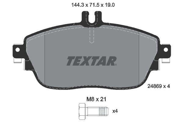 Brake Pad Set, disc brake - 2486901 TEXTAR