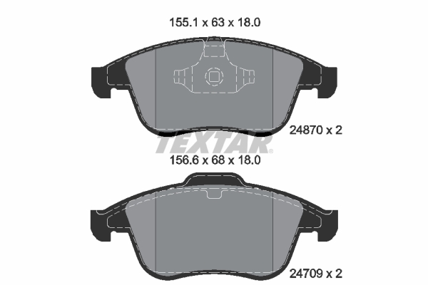 Brake Pad Set, disc brake - 2487001 TEXTAR