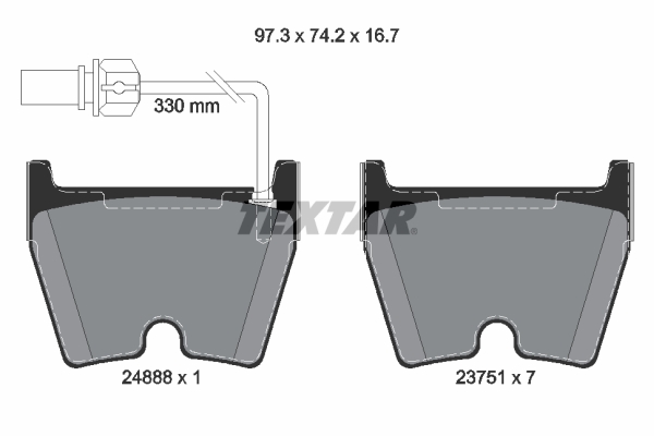 Brake Pad Set, disc brake - 2488801 TEXTAR