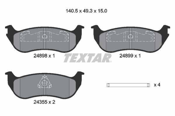 Brake Pad Set, disc brake - 2489803 TEXTAR