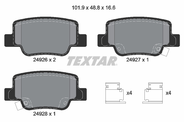 Brake Pad Set, disc brake - 2492601 TEXTAR