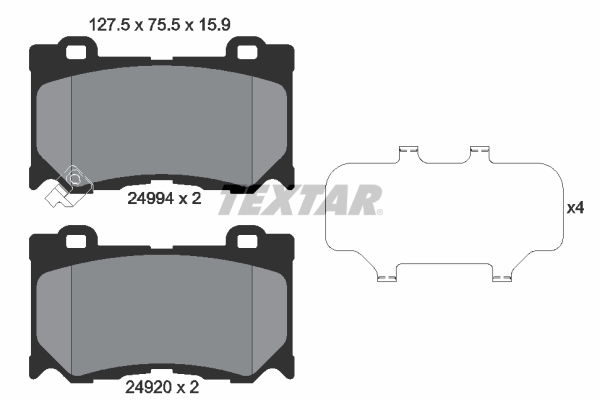 Brake Pad Set, disc brake - 2499401 TEXTAR