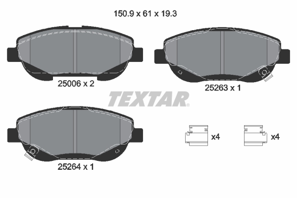 Brake Pad Set, disc brake - 2500601 TEXTAR