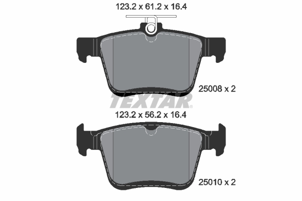 Brake Pad Set, disc brake - 2500801 TEXTAR