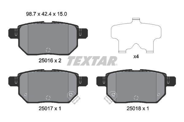 Brake Pad Set, disc brake - 2501601 TEXTAR