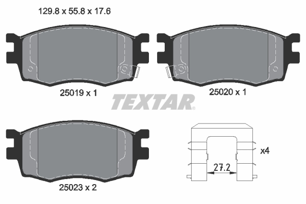 Brake Pad Set, disc brake - 2501901 TEXTAR