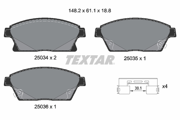 Kit pastiglie freno, Freno a disco - 2503401 TEXTAR