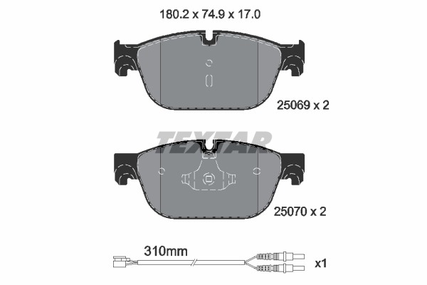 Brake Pad Set, disc brake - 2506901 TEXTAR