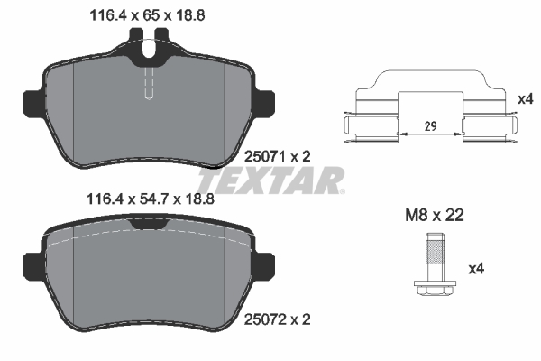 Brake Pad Set, disc brake - 2507103 TEXTAR