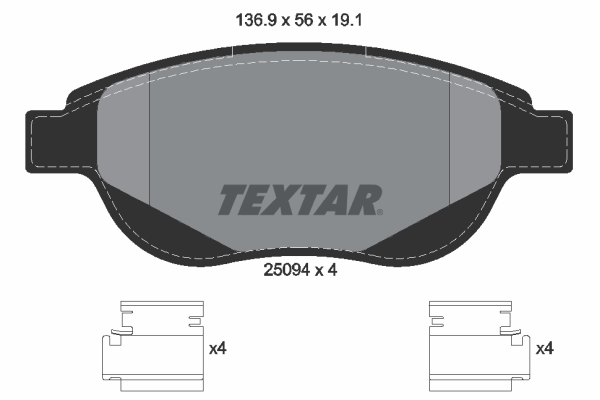 Brake Pad Set, disc brake - 2509401 TEXTAR