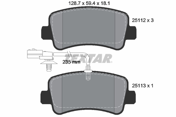 Brake Pad Set, disc brake - 2511201 TEXTAR