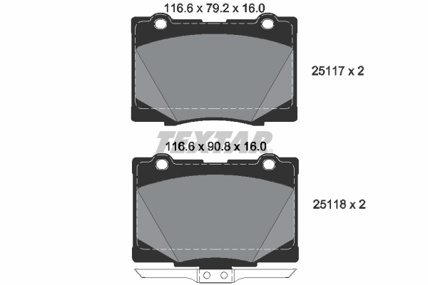 Brake Pad Set, disc brake - 2511701 TEXTAR