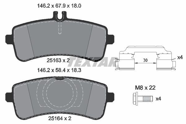 Brake Pad Set, disc brake - 2516305 TEXTAR