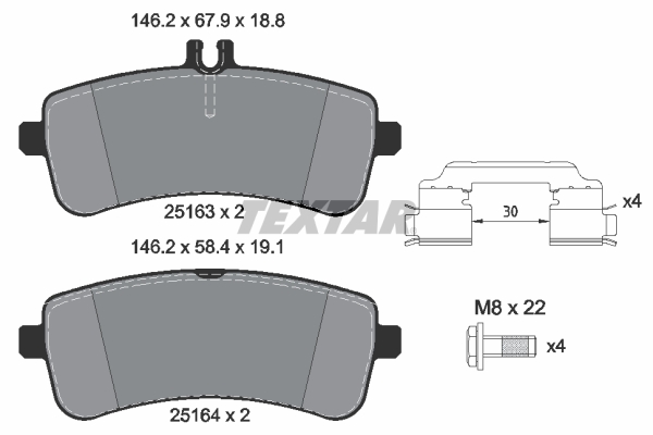 Brake Pad Set, disc brake - 2516302 TEXTAR