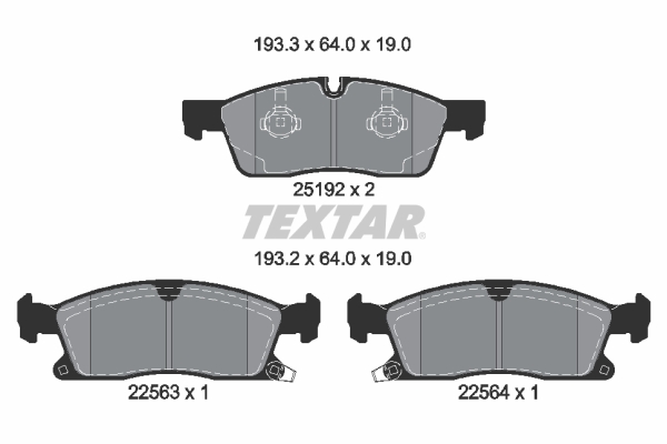 Brake Pad Set, disc brake - 2519209 TEXTAR