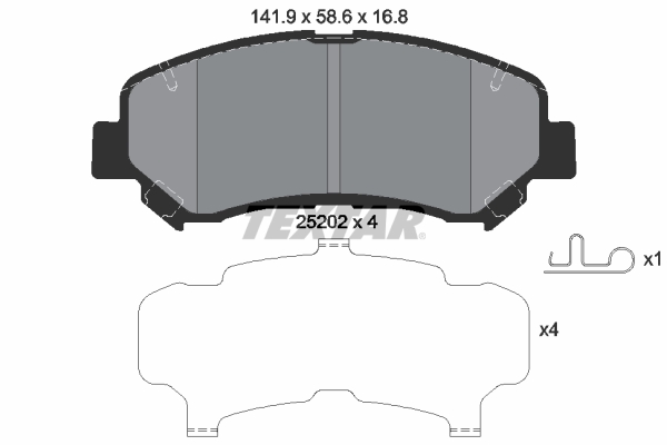 Brake Pad Set, disc brake - 2520201 TEXTAR